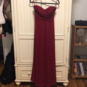 Red floor length dress